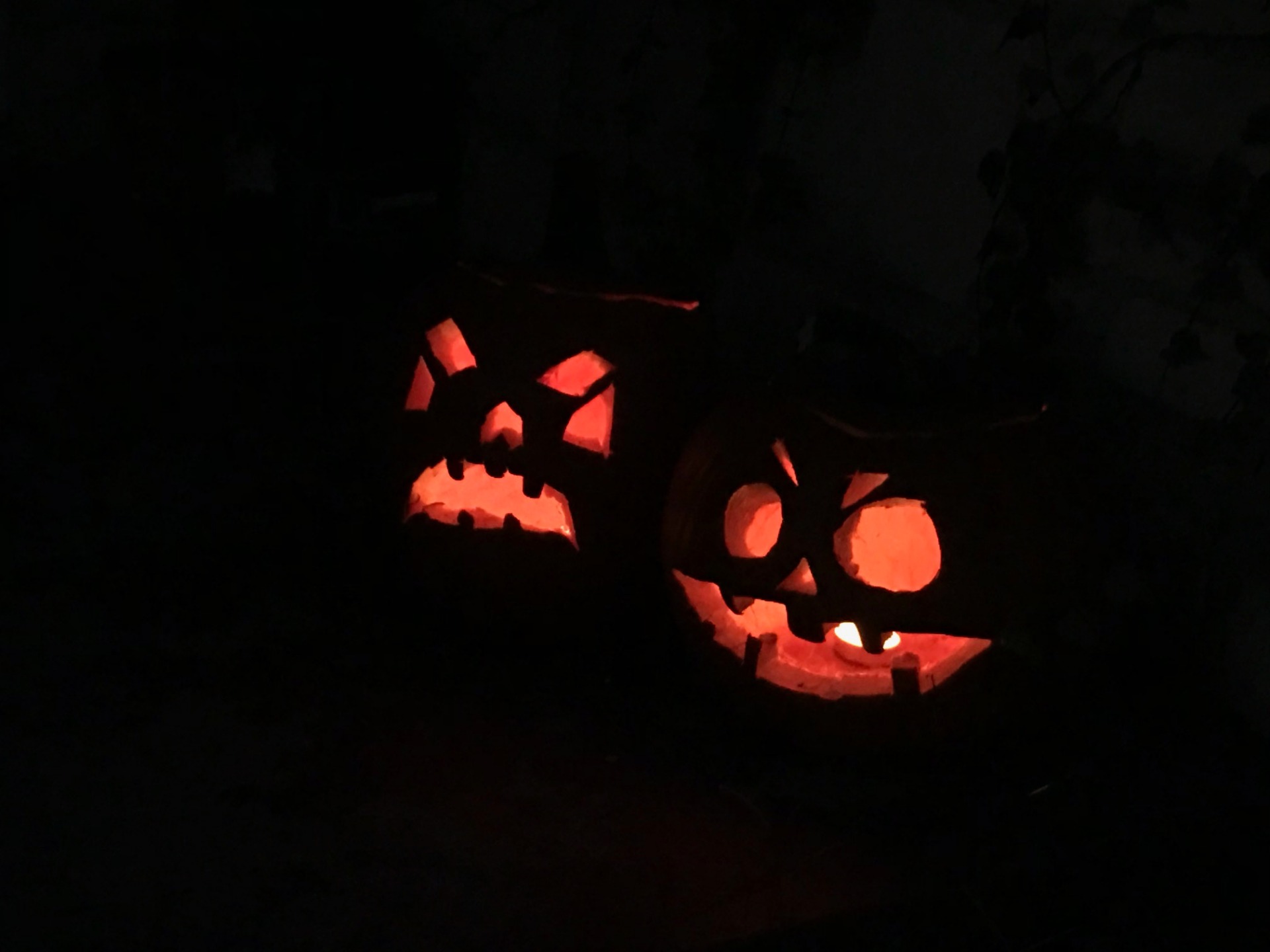 My pumpkin doesn't have four eyes, btw; those are supposed to be thick eyebrows